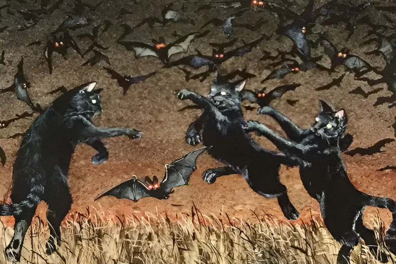 Happy Halloween  SPOOKY Vintage Reproduction Postcard  6" X 4"