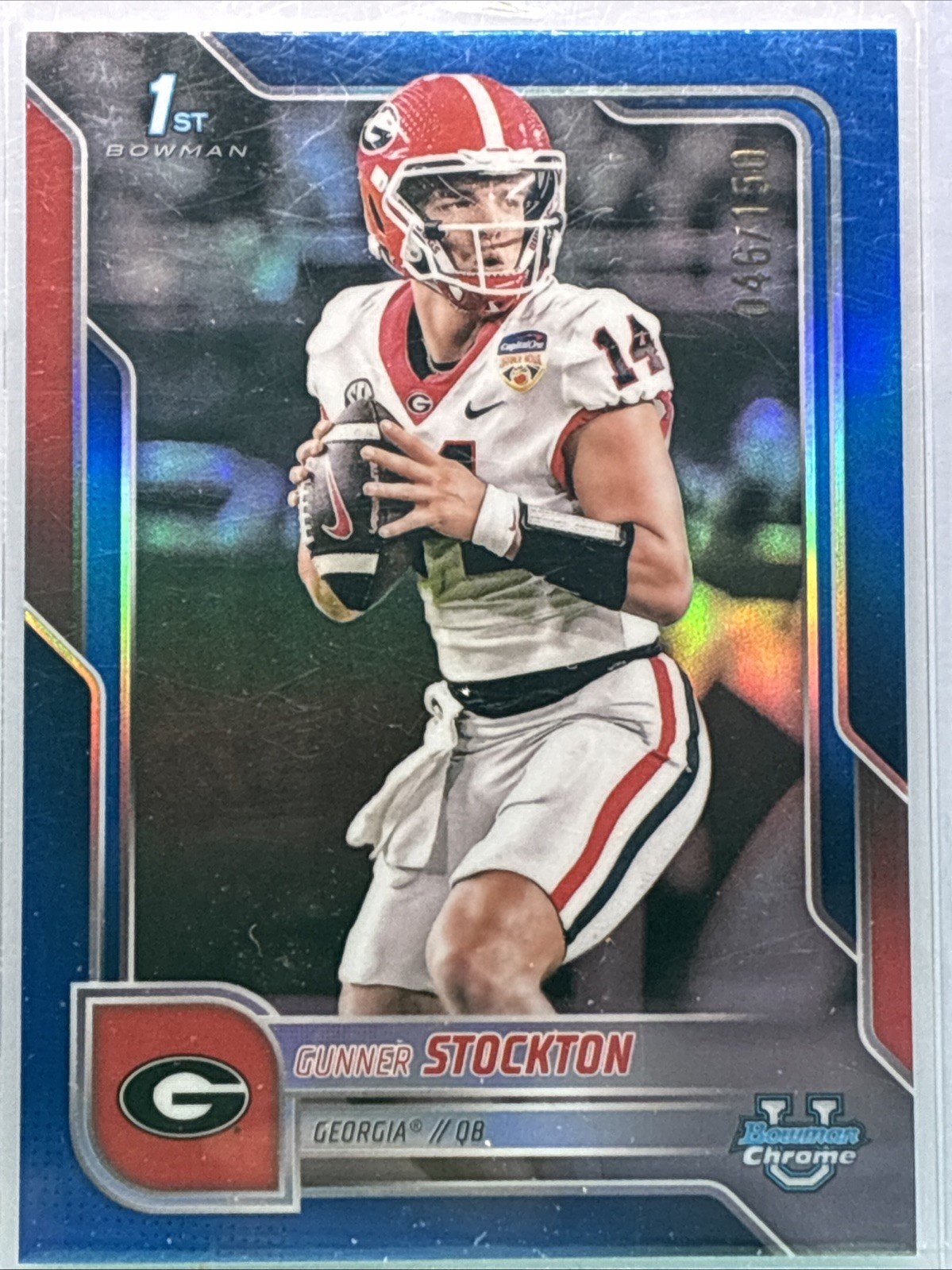 2025 Bowman University Chrome - Gunner Stockton #131 Blue Refractor /150