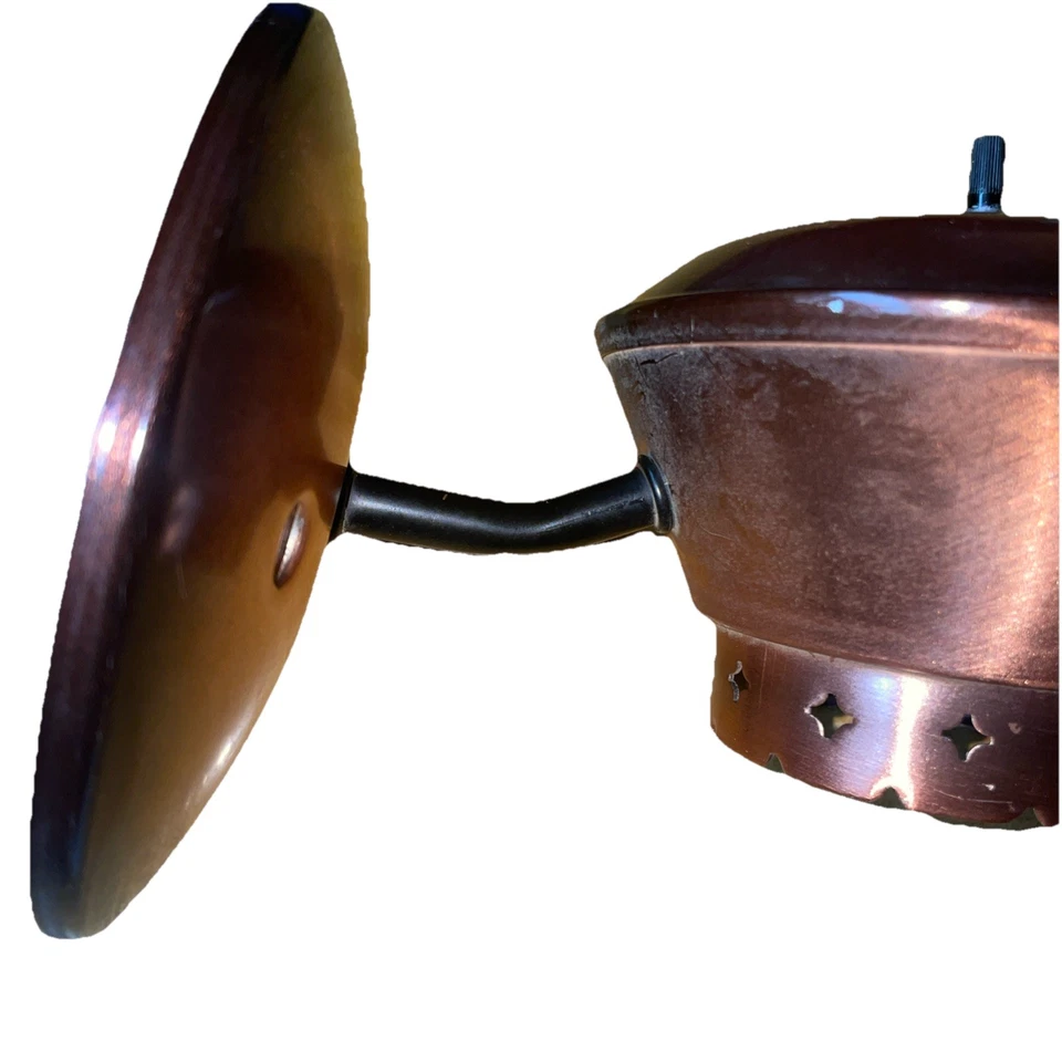 Vintage 1950s-1960s Copper Mid Century Modern Retro Wall Fixture Sconce TESTED - Image 3 of 4