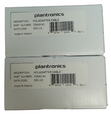 Lot of 2 Plantronics HIS-1 Adapter Cable - PART 72442-41
