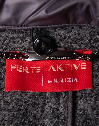 RRP€520 PER TE BY KRIZIA Wool Coat Plus Size 19 US12 UK14 S Zip-Off Neck - Picture 11 of 11