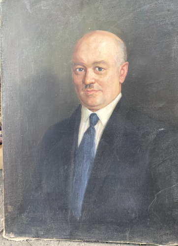 Oil Painting Portrait Man Old Elegant Cravat Smiling IN Suit - Picture 2 of 5