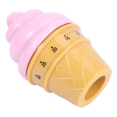 1pc Funny Ice Cream Mechanical Timer Practical Kitchen Timer Erinnerung (Pink)