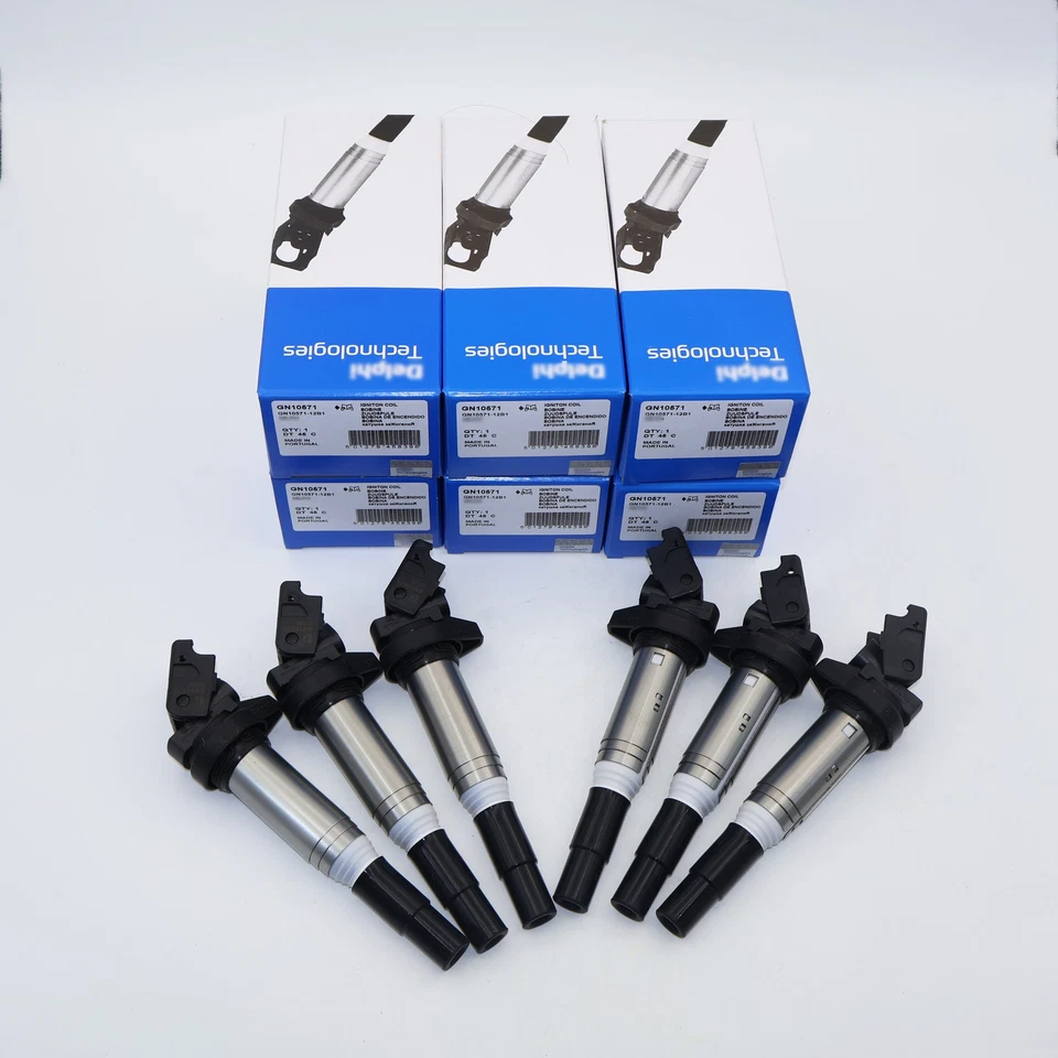 New 6PCS Delphi Ignition Coils Metal 12138616153 For BMW 325 335 535 X3 X5 Foto 2 de 4
