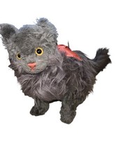 Steiff Persian Cat Diva 28cm Gray Color Coral Ribbon Plush Toy No Tag Or Button