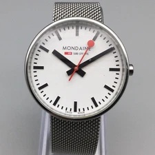Mondaine Mini Giant Swiss Railway Watch Women 35mm Stainless Mesh New Battery