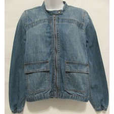 Dkny Jeans Y2K Womens Sz XS Junior Denim Jacket Top Jean Coat Extra Small Zip