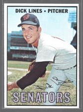Dick Lines 1967 Topps Baseball ROOKIE Card #273-Washington Senators. rookie card picture
