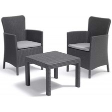 Salottino da Giardino o Terrazzo 2 Posti in Resina Cuscini e Tavolino