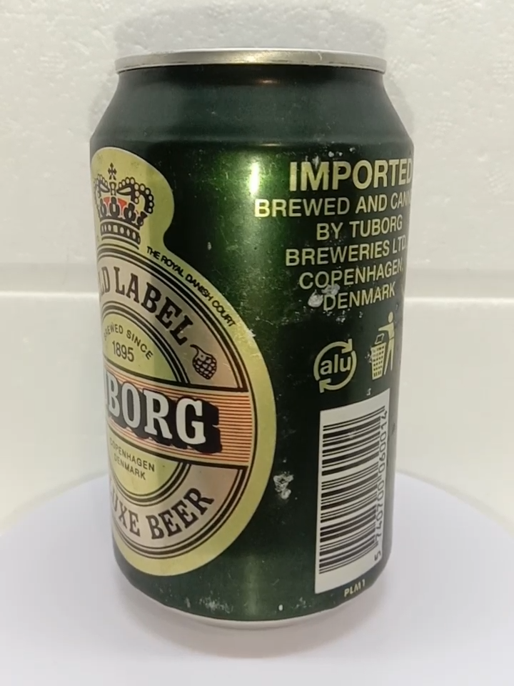 TUBORG De Luxe Empty Beer Can 330 ml Denmark 1990s Top Open