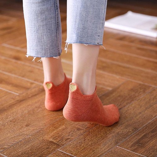Cotton Print Kawaii Socks - Solid Color Breathable Sock Women Fashion Footwear - Picture 8 of 21
