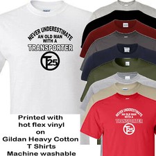 Transporter t shirt T25 never underestimate an old man with a camper festival