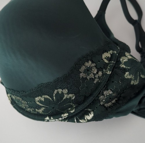 Sujetador con aros Victoria's Secret forrado cobertura perfecta verde dorado 36 DDD - Imagen 9 de 12