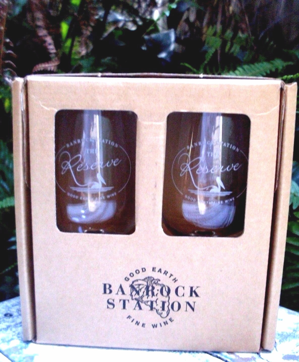 New BANROCK STATION Au (2Pk) THE RESERVE Good Earth Fine Wine Glasses Gift Boxed