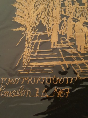ISRAEL WESTERN WALL 6-Day War Jerusalem Lace Embroidery 1967 15.5 X 11.5" - Picture 4 of 10