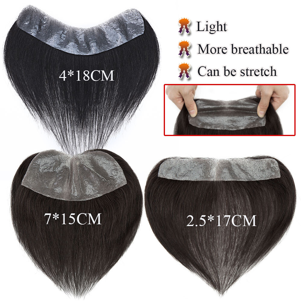 Herren Toupet Aus Echthaar, 30,5 Cm Lang, Schweizer Spitze, Natürlicher Haaransatz – Farbe #4 Mittelbraun