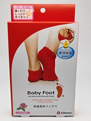 BABY FOOT [US Seller] LIBERTA Foot Moisturizing Hydration Heel Socks Rose Japan Import New