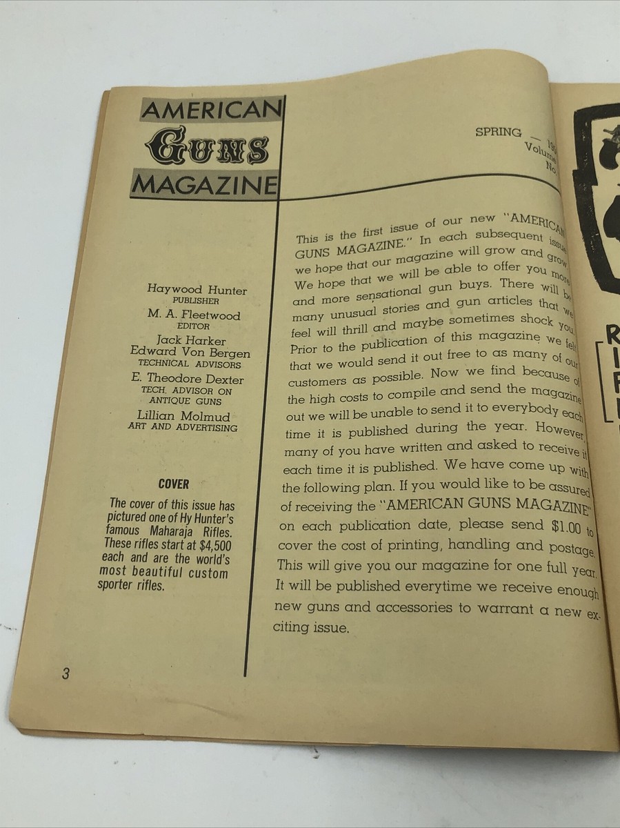 American Guns Magazine Spring 1956 Great Condition History