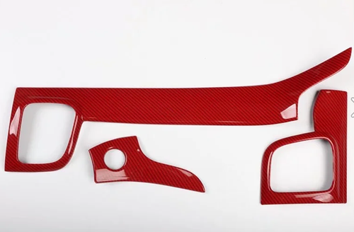 Red Carbon Fiber Interior Kit Cover Trims For Jeep Grand Cherokee 2014-2018-2019 - Picture 4 of 8