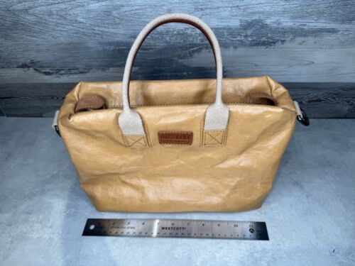 UASHMAMA ROMA SMALL WEEKENDER DAY BAG GEBRAUCHT PAPIERTÜTE CAMEL MADE IN ITALY - Bild 7 von 9