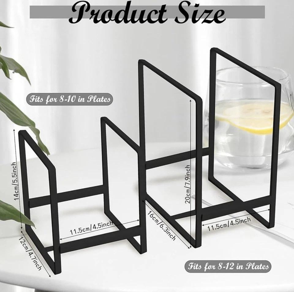TUAKIMCE 4 Pack Plate Storage Rack, Plate Holders Organizers - Image 3 of 4