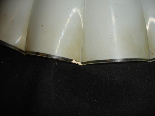 Large Vintage Art Deco Style Glass Ceiling Light Shade 19" Scalloped Delicate - Picture 10 of 17