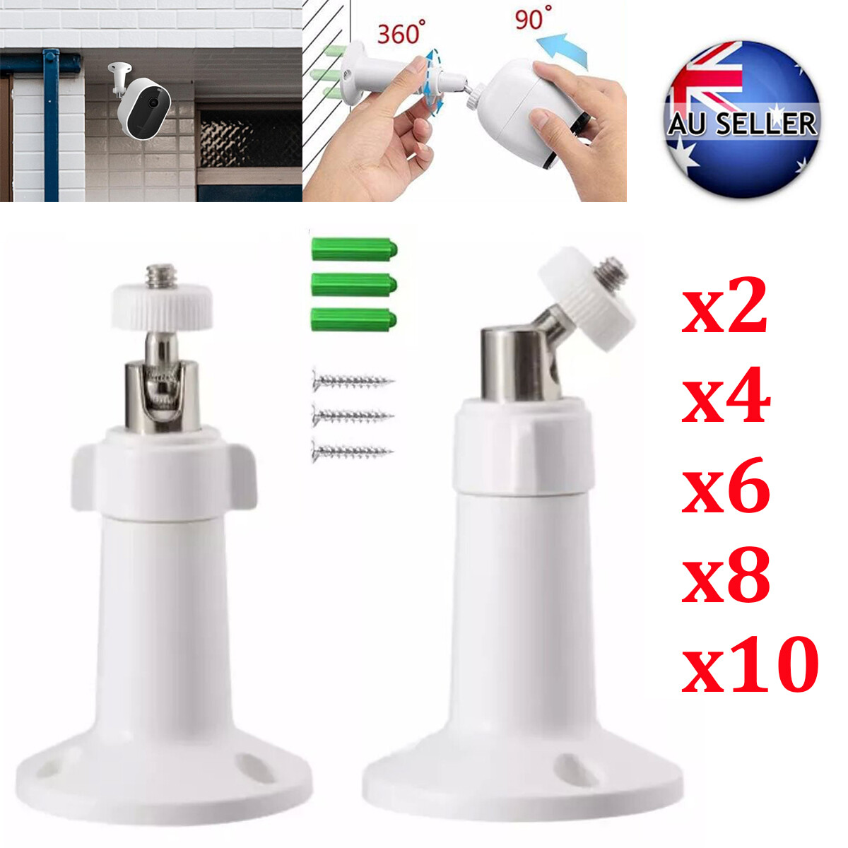 360° Wall Mount for EufyCam 2C/2/E Arlo Pro 2/3/4 Eufy Camera Brackets 