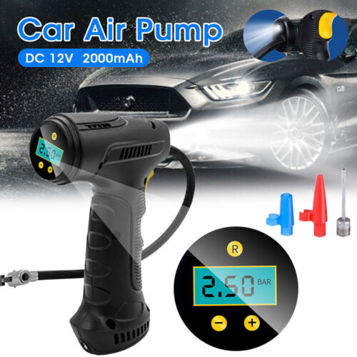 Cordless Digital Car Tyre Inflator USB Rechargeable Tire Air Compressor Pump LCD