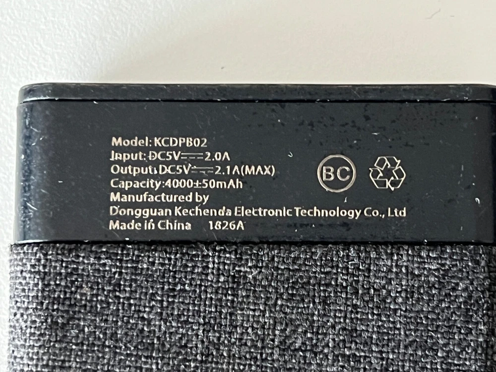 Power Bank 4000mAh PORTABLE CHARGER RECHARGEABLE - KCDPB02