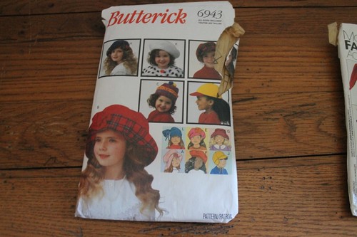 6607 Vintage McCall's & Butterick 6943 Fashion Accessories Child's Hats Patterns - Picture 2 of 5