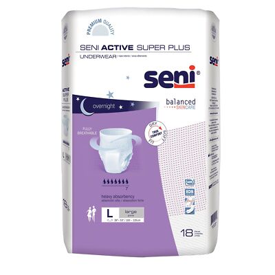 Seni Active Super Plus Heavy Absorbent Underwear, Large (PK/18)