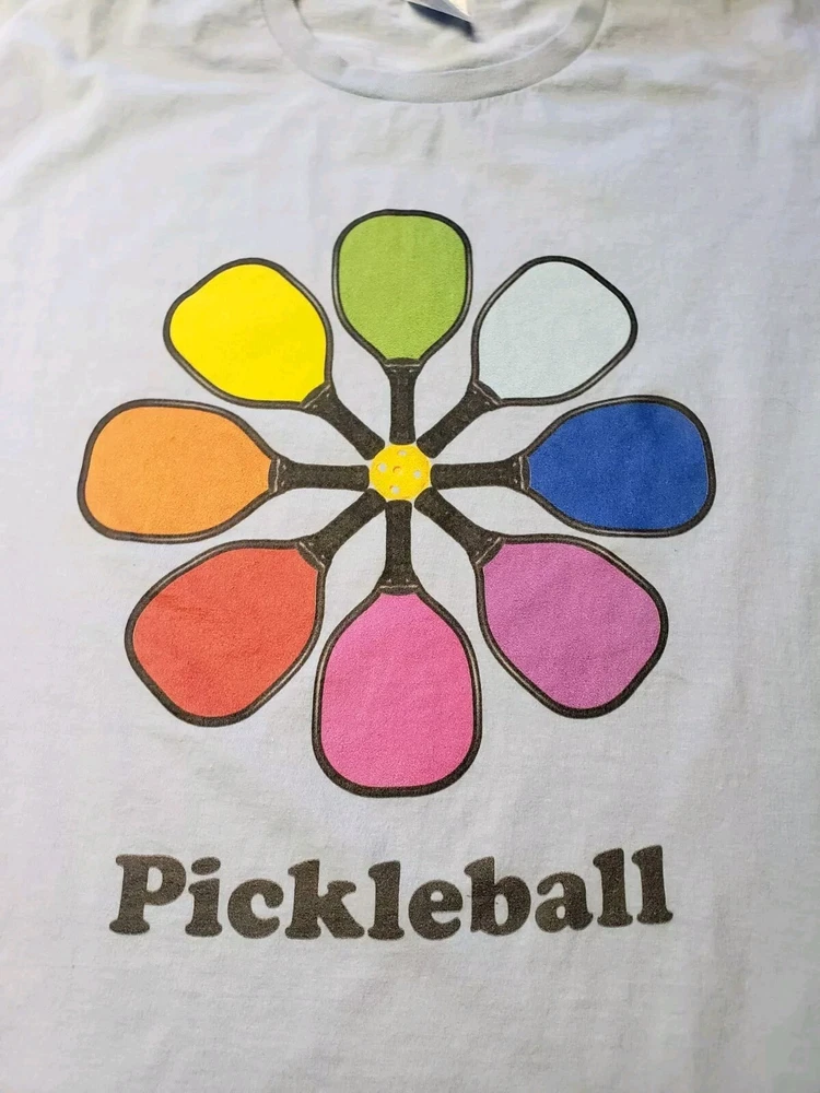 Pickleball T-Shirt Baby Blue L Port & Co. 100% Cotton