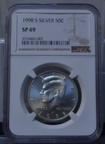 1998 S SILVER 50C KENNEDY HALF DOLLAR NGC SP69 UNITED STATES UNCIRCULATED COIN