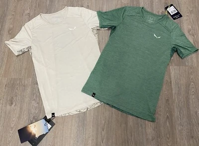 Salewa Womens Puez Graphic Dry Gym Tee Size Medium Green Or Cream - Image 1 of 4