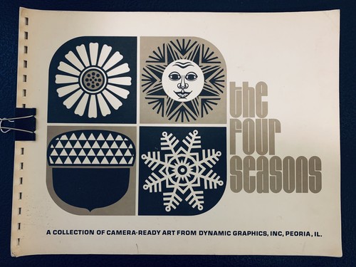 Vintage 70”s Dynamic Graphics Clip Art Designs The 4 Seasons 67 Pg Advertising - 第 1/10 張圖片