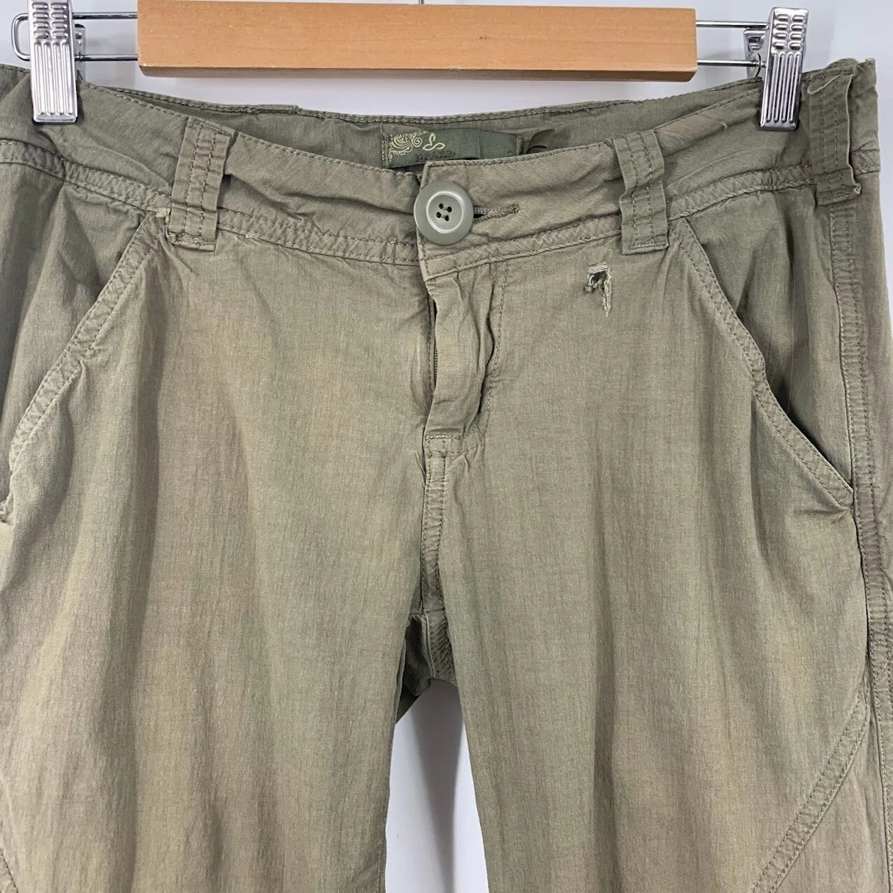 prana cotton mid rise cargo straight leg pants