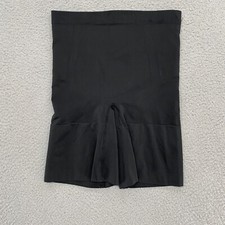 Spanx Shaping Shorts Womens Large High Waist Slimming Black Mid Thigh Shapewear