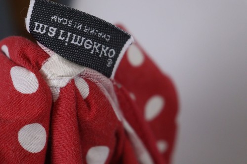 Marimekko Red Polka Dots Long Sleeve Relaxed Top Blouse - Picture 11 of 12