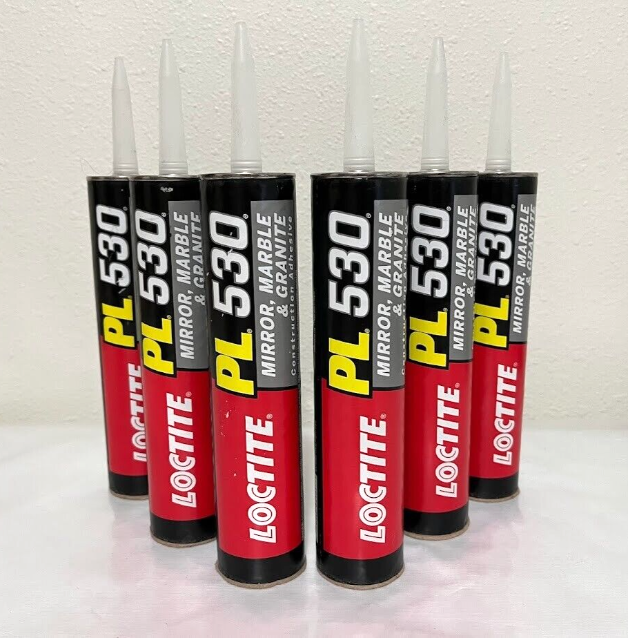 6 x LOCTITE PL 530 Construction Adhesive 10 oz Mirror Marble Granite