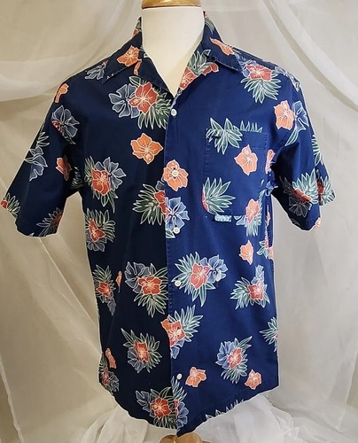 An Original by Tommy Hilfiger Shirt Mens Small Blue Floral Hawaiian Button Up - Picture 2 of 14