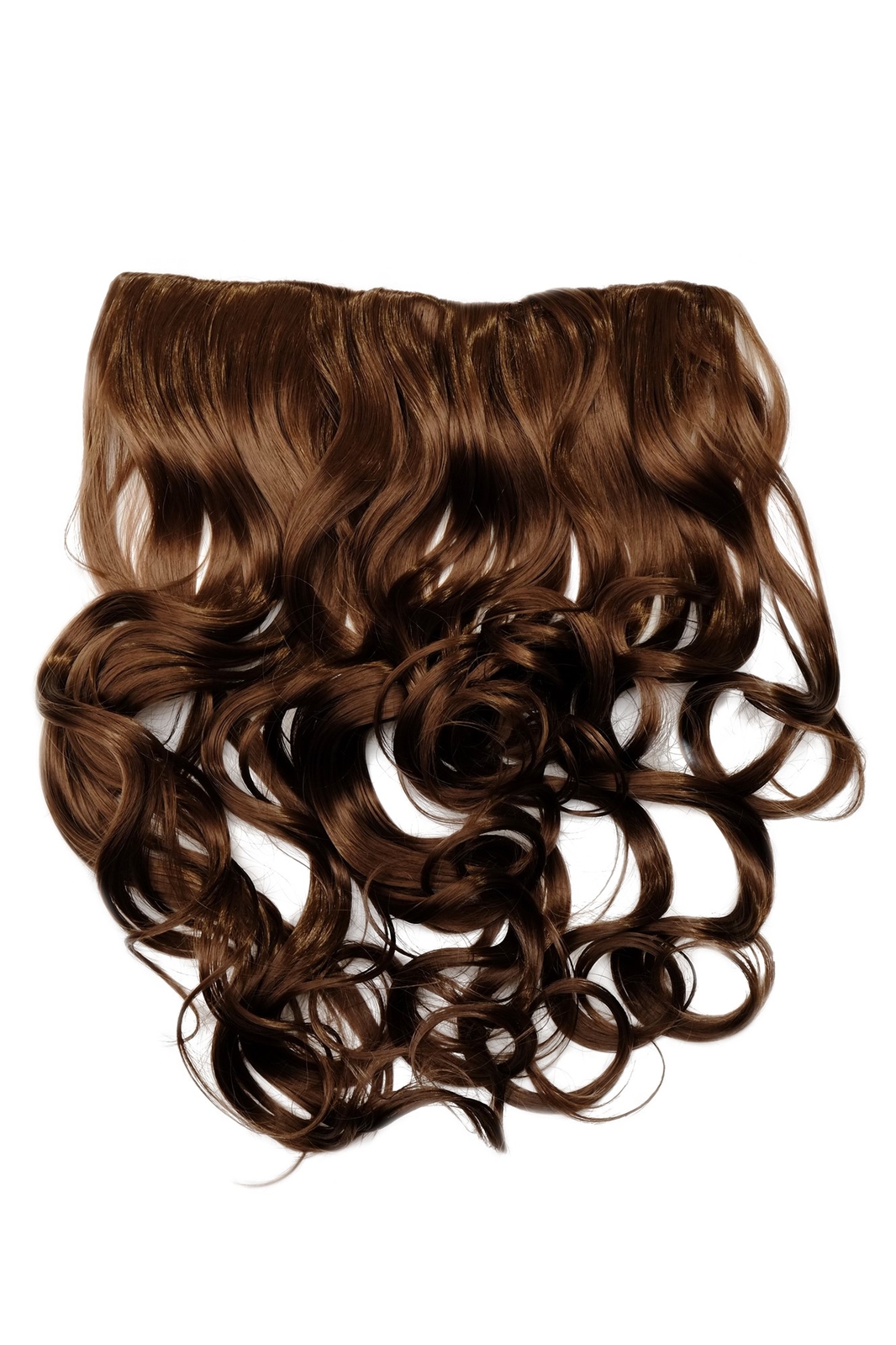 Clip-In Curly Hair Extensions Light Brown Blonde Streaked 5 Wide Clips