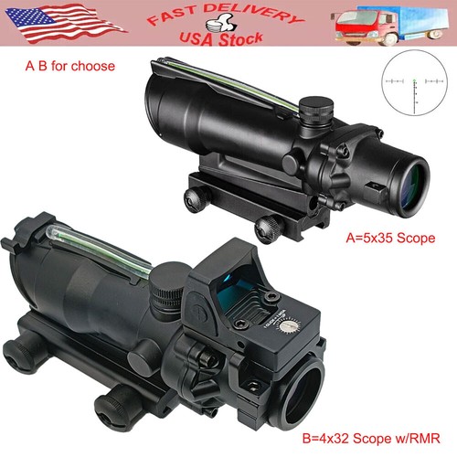 4X32 Green Dot sight Fiber Optics Scope with RMR/ 5x35 Real Green Fiber Optic