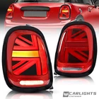 Red Led Tail Lights For 2014-22 Mini Cooper F55/56/57 Union Jack Rear Black Trim