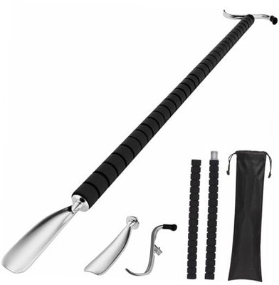 Shoe Horn Long Handle,Dressing Stick,Adjustable Extended Sock Remover Aid 