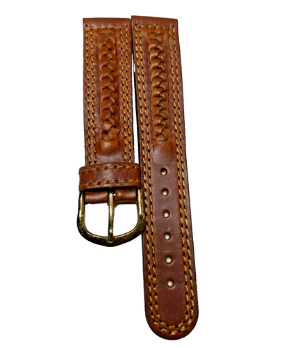 18 mm BRAUN DOPPELNAHT GEFLOCHTEN UHRENARMBAND LEDER ARMBAND 1881 - Bild 5 von 5