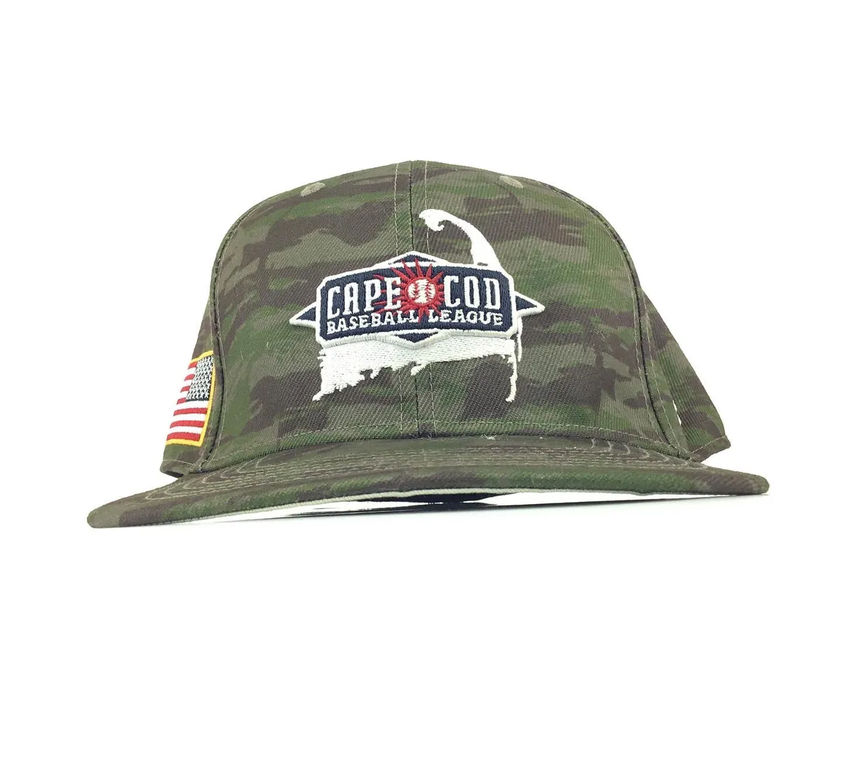 Cape Cod Baseball League Support Our Troops Camo Baseball Cap Hat Fitted 7  1/4