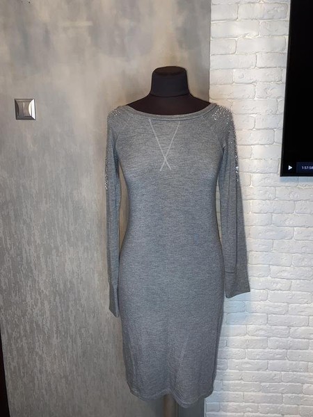 Women Patrizia Pepe Dress Grey Viscose 36