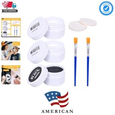 Halloween Black and White Face Paint Kit - 7pcs Large Capacity Facepaint for ...