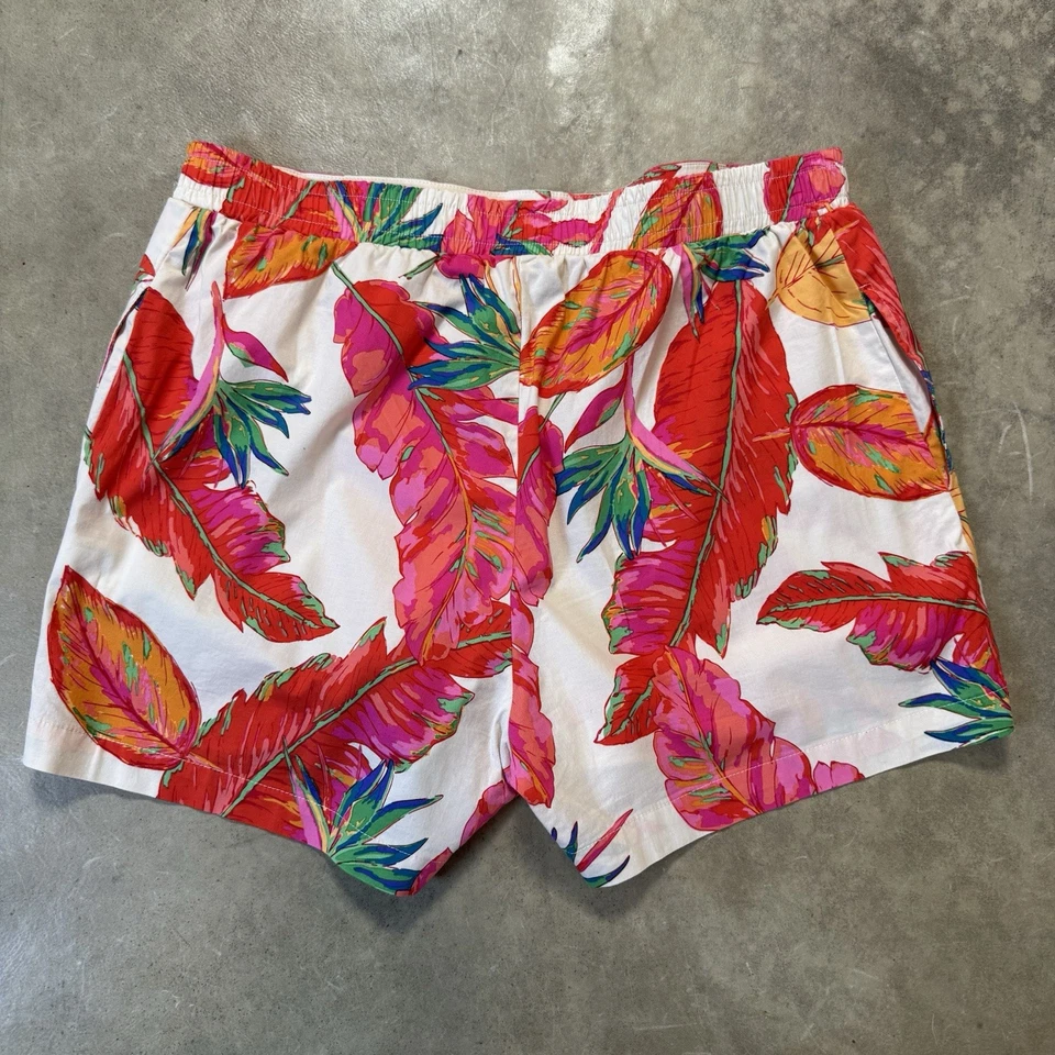 Nine West Shorts Womens Size L Red Floral Pull-On Wide Band Beachy Stretch - Image 2 of 4