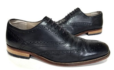 Herren Clarks Tor Cushion Plus Schwarz Leder Schnürschuhe Brogue Größe UK 8 G